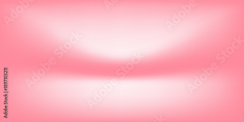 Pink studio room design concept. Light rose platform display background. Wall and floor surface backdrop for presentation, mockup template, product showcase. Soft smooth gradient wallpaper. Vector