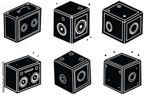 Soundbox icon line icon. linear style vector symbols collection on white background
