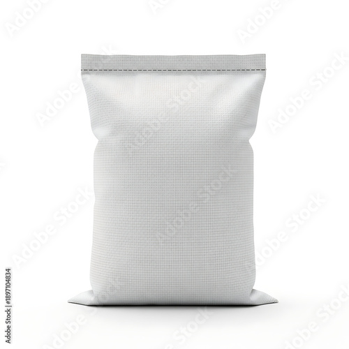 White Textile Sack Mockup Isolated