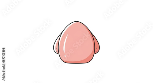 Cute Pink Blob Character with Small Arms.