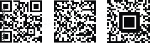 QR code set. Template of frames with text - scan me and QR code for smartphone, mobile app, payment and discounts Vector illustration.