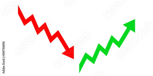 Graph going Up and Down sign