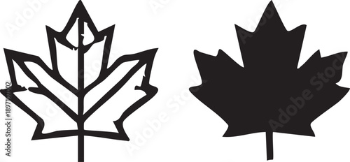 Maple tree leaves- Set of Vector illustration set of  maple leaves logo sign or business icon design