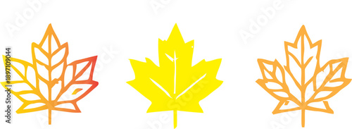 Maple tree leaves- Shiny golden 3d vector illustration of wheat ears isolated on a white background designed as a luxury success symbol and quality award element