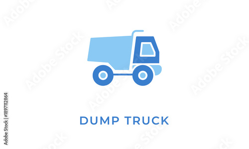 Dump Truck vector icon isolated on white background