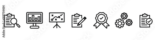 Business Performance Analysis and Reporting Icon Set