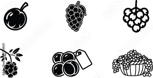 collection of various berries and fruit icons