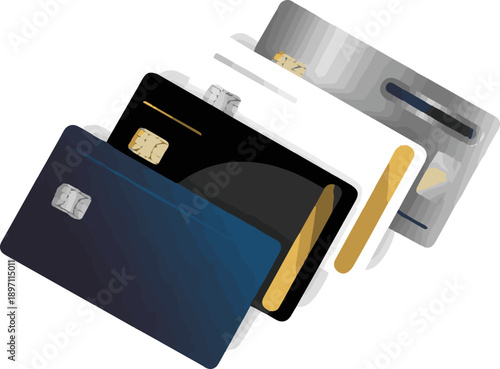 Create a Realistic Blank credit card in cash point solt vector art with white background..