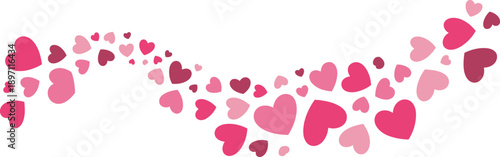 Flowing heart wave vector design, pink and red romantic elements, Valentine’s Day love illustration, celebration graphic for greeting cards and decor