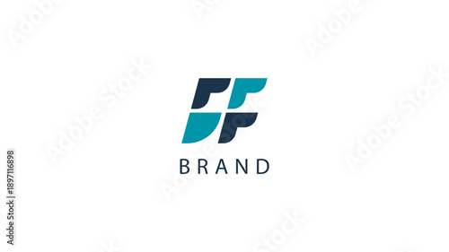 Letter FF logo design in blue and dark tones, symbolizing speed, connection, and professional corporate identity. Clean graphic mark for contemporary business branding solutions and innovation