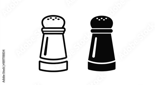 Black and white salt and pepper shakers a simple silhouette