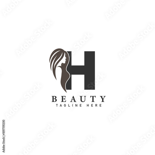 Letter H Beauty Salon Logo. Alphabet H Design Icon for Hair Salon