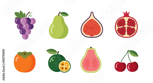 Colorful assortment of fresh fruits