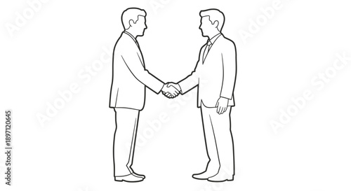 two businessmen shaking hands symbolizing successful business collaboration agreement and professional partnership illustrating mutual trust and respect.