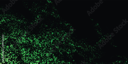 Green digital technology with halftone background.