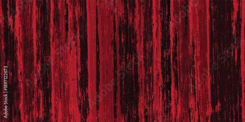 Abstract red grunge texture with vertical streaks on dark background, distressed surface