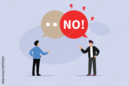 Angry Man and Woman Arguing and Shouting in Heated Conflict 2d flat vector illustration