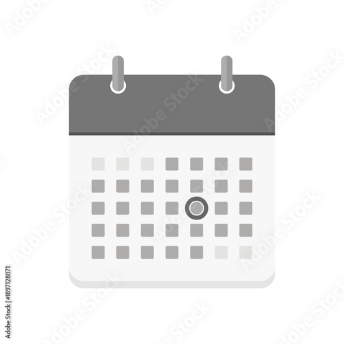 丸い目印が付いている月間カレンダーのシンプルなフラットアイコン - 予定や計画のイメージイラスト素材
