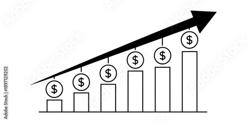Visual representation of business success and consistent financial growth over time Vector, illustration