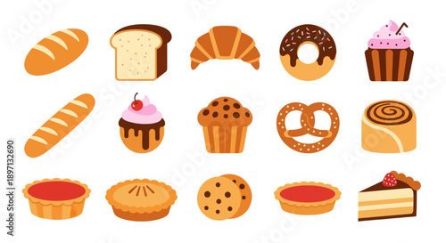 Bakery products various fresh baked goods