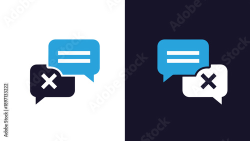 Communication denial icons - Line and glyph solid icon and logo template - Vector icon symbol for website - Icon vector - Blue icon vector. Clipart. Icon