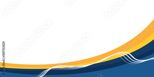blue and yellow wavy shape background. suitable for business poster design, corporate banner, presentation, flyer, social media post. vector