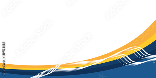 blue and yellow wavy shape background. suitable for business poster design, corporate banner, presentation, flyer, social media post. vector