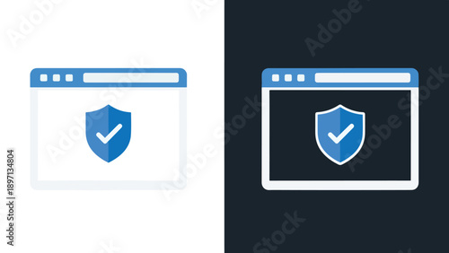 Secure website icons - Line and glyph solid icon and logo template - Vector icon symbol for website - Icon vector - Blue icon vector. Clipart. Icon