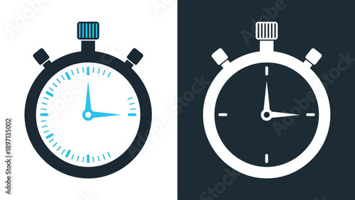 Stopwatch icon set - Line and glyph solid icon and logo template - Vector icon symbol for website - Icon vector - Blue icon vector. Clipart. Icon