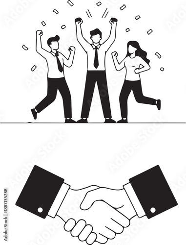 Successful business partnership and handshake