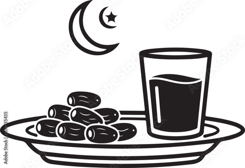 Ramadan fasting with dates and water