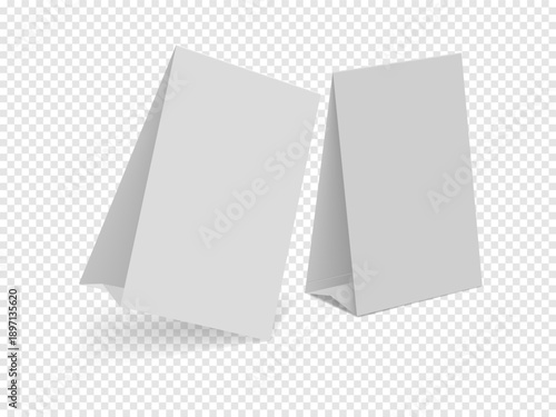 table tent mockups blank on transparent background