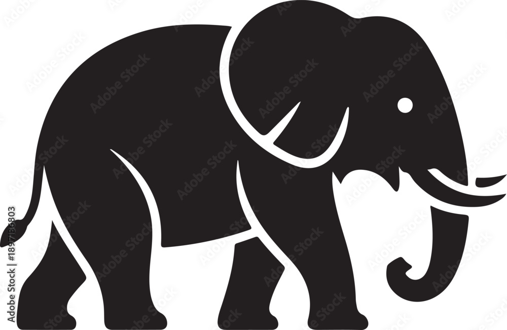 Obraz premium minimal elephant silhouette pack vector icons for branding and learning
