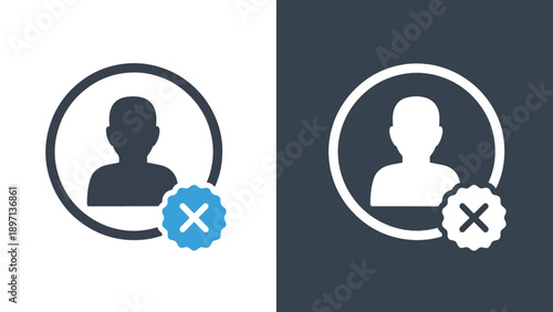 User block icons - Line and glyph solid icon and logo template - Vector icon symbol for website - Icon vector - Blue icon vector. Clipart. Icon