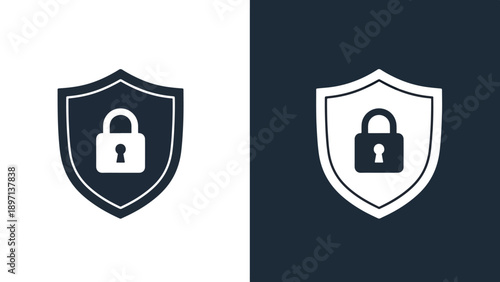 Security shield icon set - Line and glyph solid icon and logo template - Vector icon symbol for website - Icon vector - Blue icon vector. Clipart. Icon