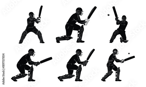 Black and white cricket batting technique illustration – step-by-step guide