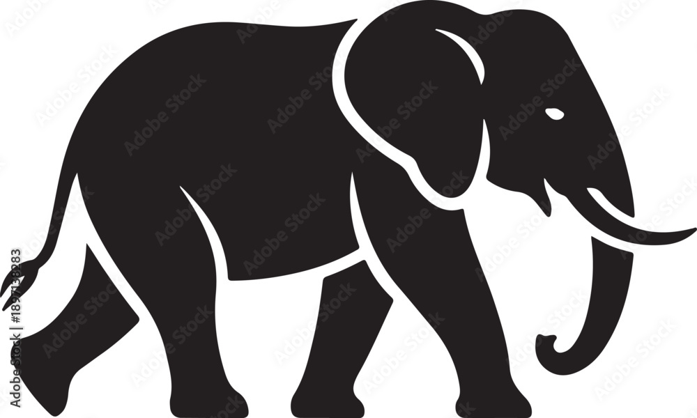 Fototapeta premium Elephant icons vector silhouette design. Vector flat graphic design illustration.