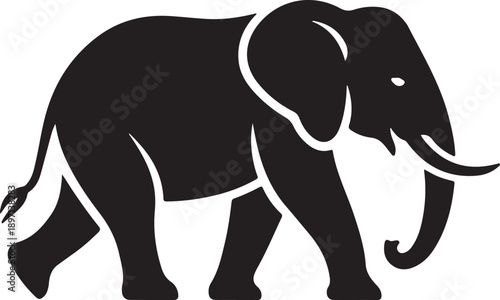 Elephant icons vector silhouette design. Vector flat graphic design illustration.