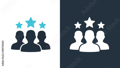 Team excellence icon set - Line and glyph solid icon and logo template - Vector icon symbol for website - Icon vector - Blue icon vector. Clipart. Icon