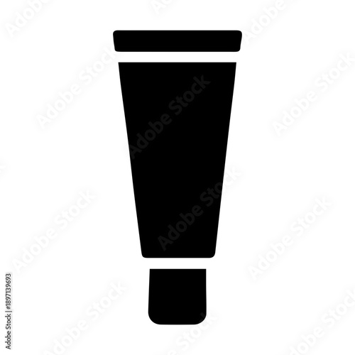Minimalist Lotion Tube Silhouette Vector Icon for Skincare Branding, Cosmetic Product Packaging, and Beauty Wellness Concepts isolated on white - High Quality Vectorial Stock Image