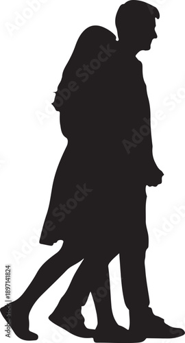 Couple holding hands walking on beach ocean waves gentle breeze silhouette love romance holiday vacation summer romantic journey sunset date romantic walk