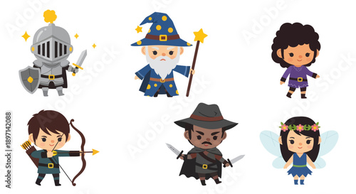Cartoon Characters Fantasy Heroes and Villains.