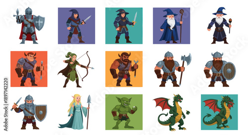 Fantasy Characters in Various Roles and Costumes.