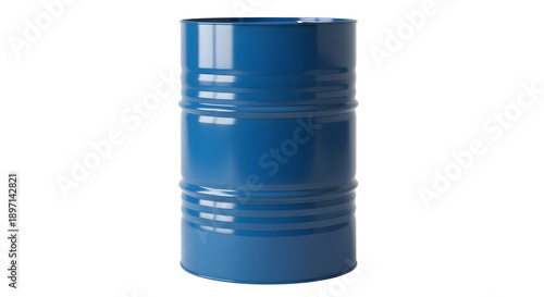 Blue Oil Drum Isolated on Black Background