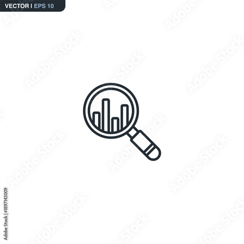 Analysis statistics, linear style sign for mobile concept and web design