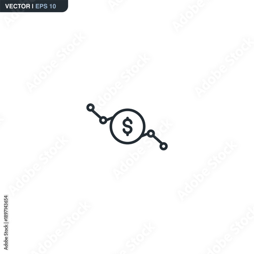 Bankrupt, linear style sign for mobile concept and web design