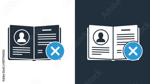 User removal icons - Line and glyph solid icon and logo template - Vector icon symbol for website - Icon vector - Blue icon vector. Clipart. Icon