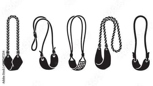 Two black and white silhouette icons of sea mines on a white background, naval warfare and danger concept