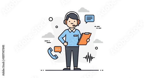 Customer support agent providing assistance through communication devices and technology