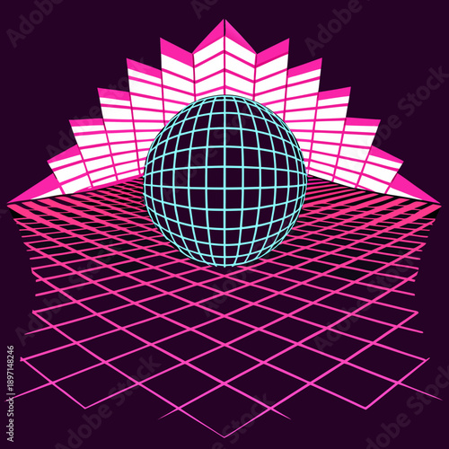 Distorted grid shapes isolated. Retrofuturistic warped mesh grid. Curved mesh abstract elements. Retro punk design element. Vector curve surface background.